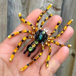 Large Spider Brooch Rhinestone Spider Brooch Halloween Brooch Spider Pin